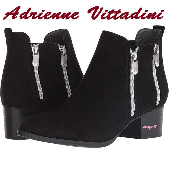 Women's Ankle Booties, Adrienne Vittadini Ravi Black, size 6.5 - Picture 1 of 7